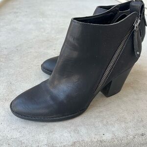 Black Ankle Boots with Zipper Detail